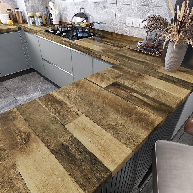 WESTICK Wide Brown Faux Wood Wallpaper - Image 2