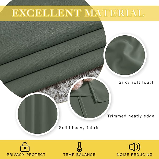 NICETOWN Blackout Curtain Window Treatment Thermal Curtain Solid Grommet Room - Image 5