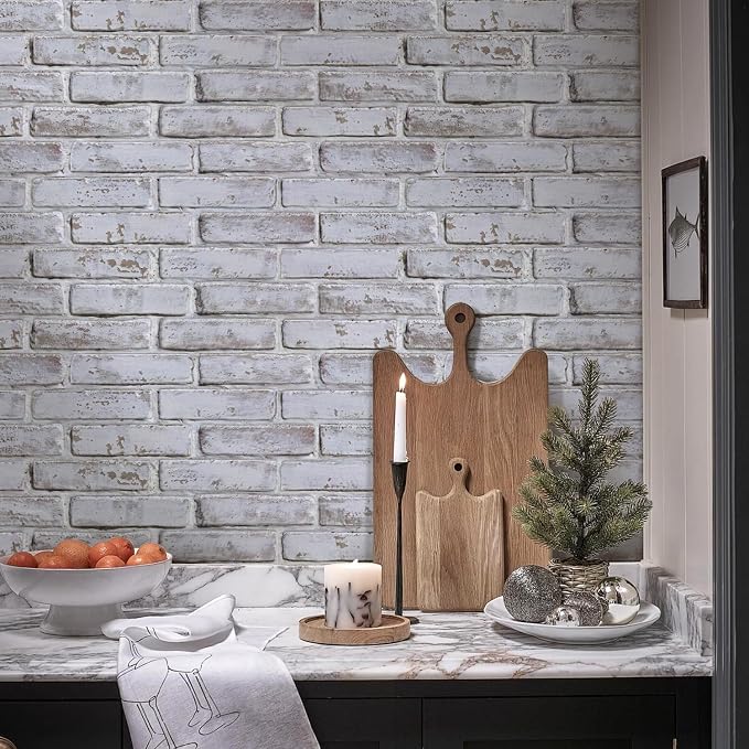 COMSTICKC 3D Whitewash Brick Wall Panel Peel and Stick, DIY UrltraLight PVC - Image 6