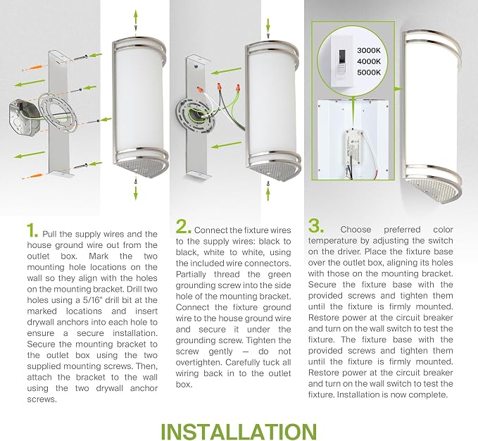 ASD LED Indoor Wall Mount Light Fixture - Image 8