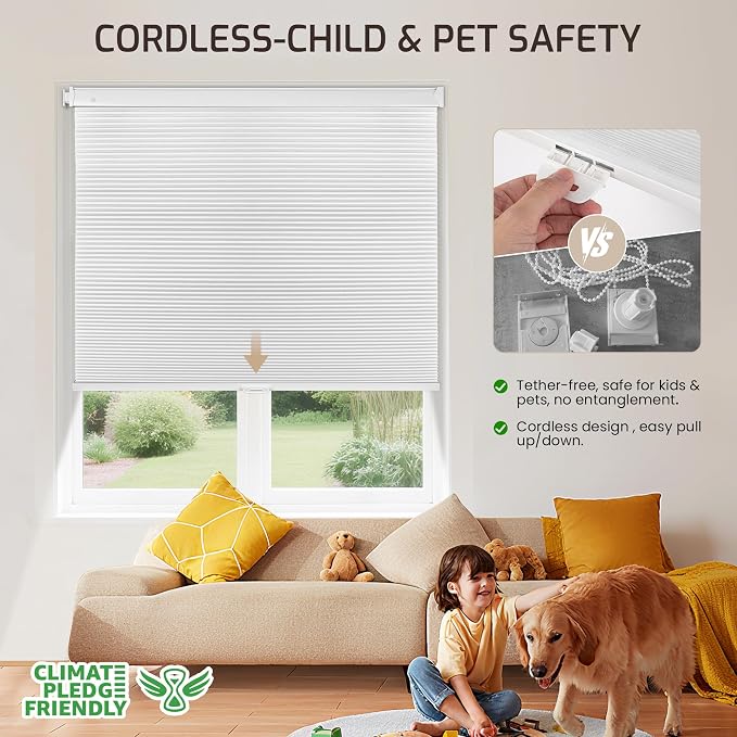 Grandekor No Drill No Tools Cordless Cellular Shades, UV Protection Privacy No - Image 4