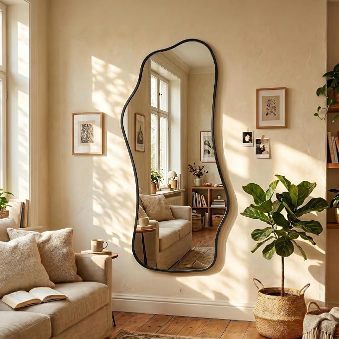 Bathroom Mirrors for Over Sink-Horizontal or Vertical Hanging 47.2"x21.6" Black - Image 2