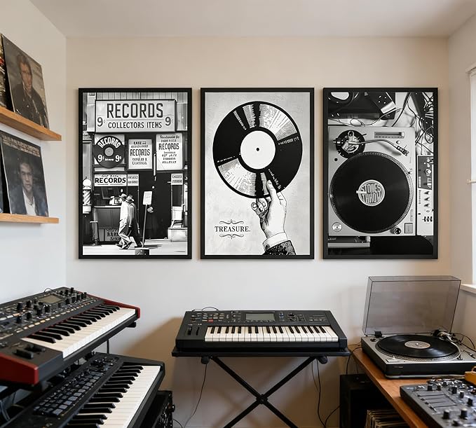 3Pcs Retro Music Poster Wall Art Fashion Black And White Photography Preppy - Image 2