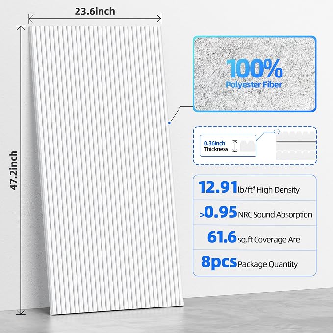 8 Pack Large Acoustic Panels Sound Absorbing - Image 6