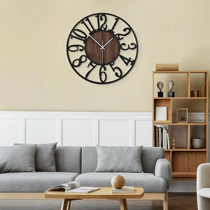LEIKE Large Wall Clocks, Non Ticking, Battery Operated Big Retro Round Modern - Image 6