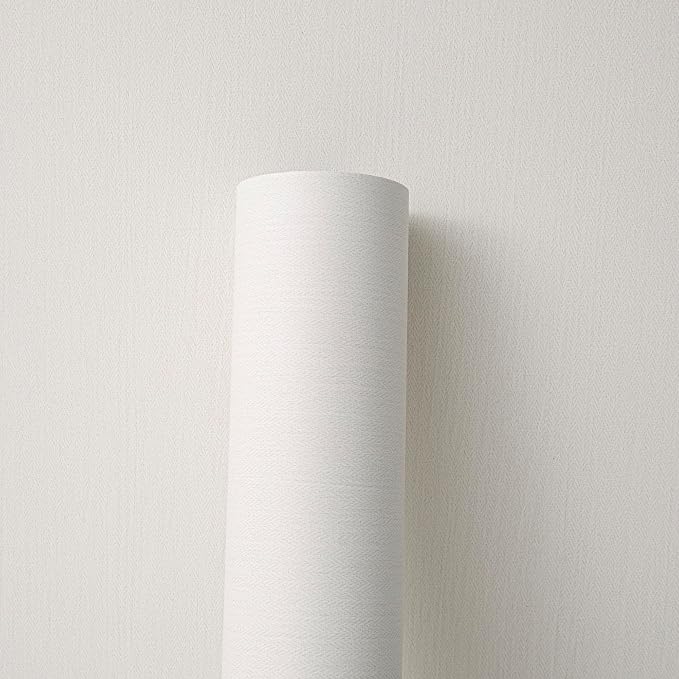 Haimin Fabric Wallpaper Textured Contact Paper White Peel and Stick Faux Linen - Image 5