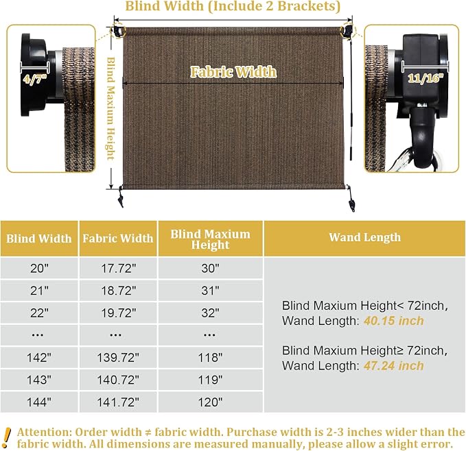 Shade&Beyond Custom Size Outdoor Roller Shades Cordless Patio Roll Up Blinds - Image 7