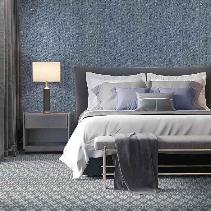 Grasscloth Peel and Stick Wallpaper Blue Contact Paper 15.7inch x 118.1inch - Image 7