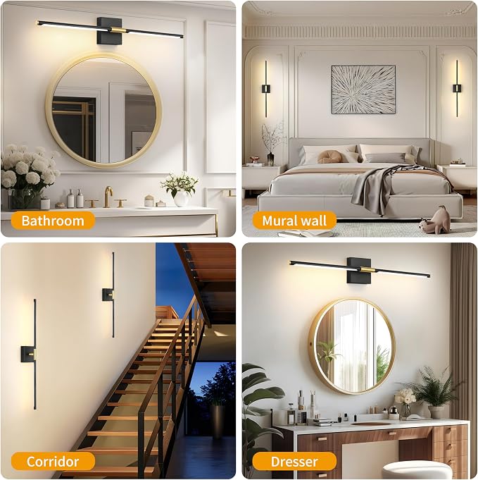 Morauroral 30 Inch Battery Operated Wall Sconces Set of Two, Dimmable Wall - Image 8