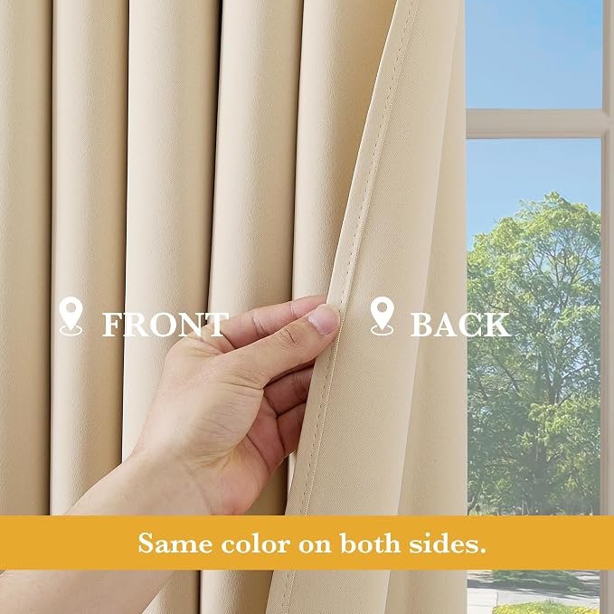 RYB HOME Blackout Thermal Insulated Curtains, Portable Curtain - Image 5