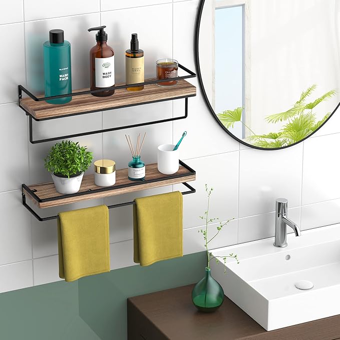 Meangood Floating Shelves Wall Mounted Set of 2, Wall Shelf - Image 2
