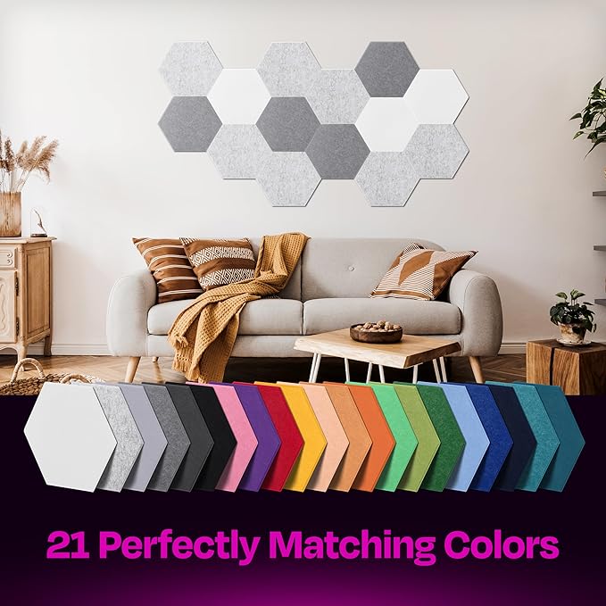 Acoustic Panels 12-Pack Soundproof Wall Panels 12"X10.4"X0.4" Sound Panels High - Image 5