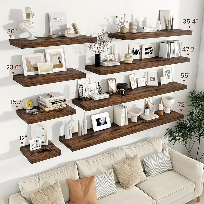 Vivelove 12" Deep Floating Shelves 47.2" Long, Wall Shelves - Image 2