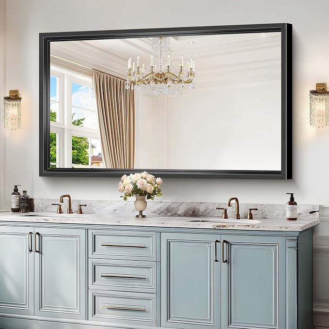 Large Bathroom Mirror, 60 x 36 Inch Rectangular Wall Mirror 0.6" Thickened Deep - Image 5