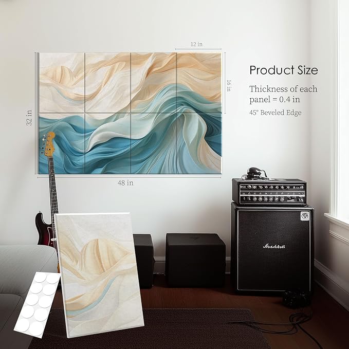 JaneTech 8-Pack Acoustical Wall Panels 48x32 Inches Art Acoustic Panels - Image 4
