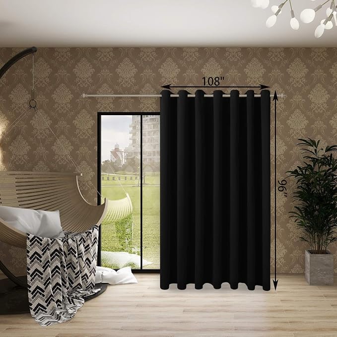 BONZER Room Divider Curtain Grommet Thermal Insulated Wide Blackout Curtains - Image 4