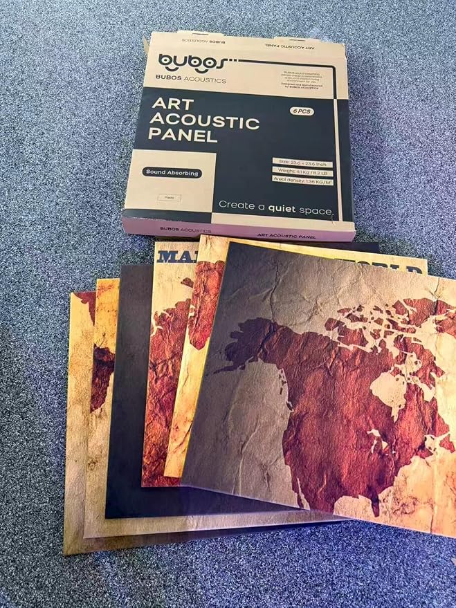 BUBOS 6 Pack Self-Adhesive Acoustic Wall Panels, 70.8" x 47.2" Sound Panels - Image 2