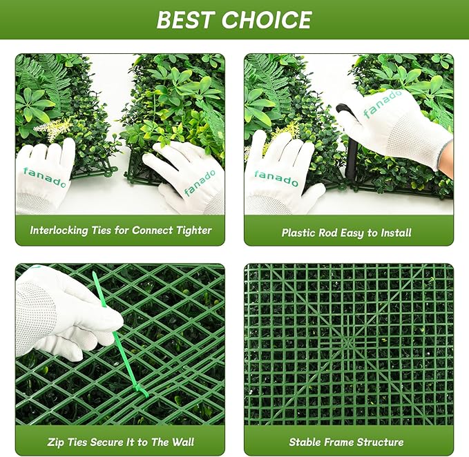 Artificial Grass Wall Panels, Hedge Green Wall Decor Backdrop, UV-Anti Fake - Image 6