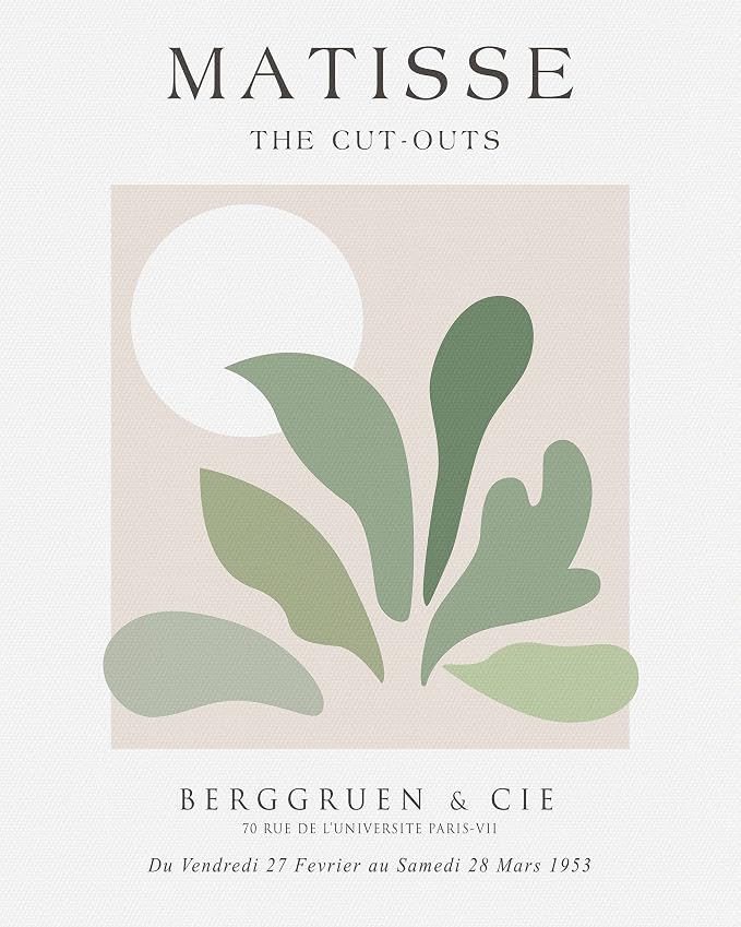 Unframed Sage Green Wall Art Set of 3, 12x16IN Abstract Matisse Wall Decor - Image 7