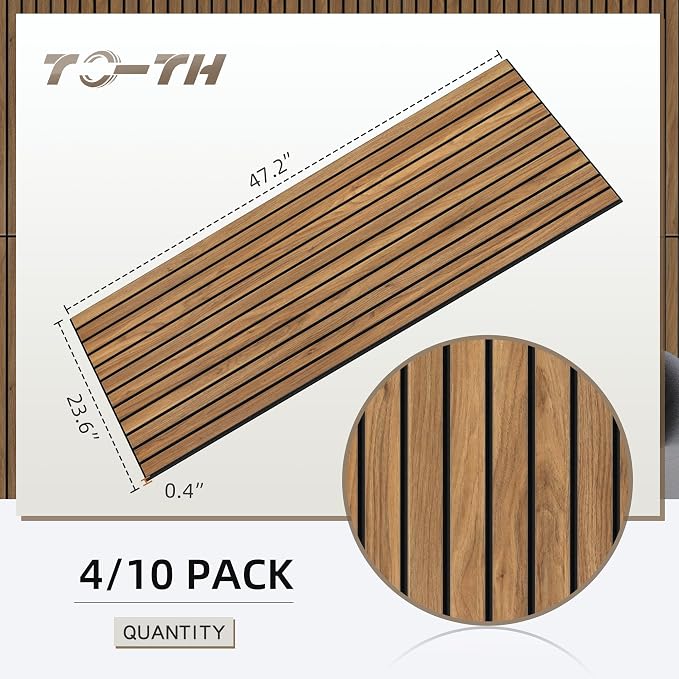 TO-TH Wood-Look Acoustic Wall Panels, 10 Pack 47.2” x 23.6” Acoustic Panels - Image 7