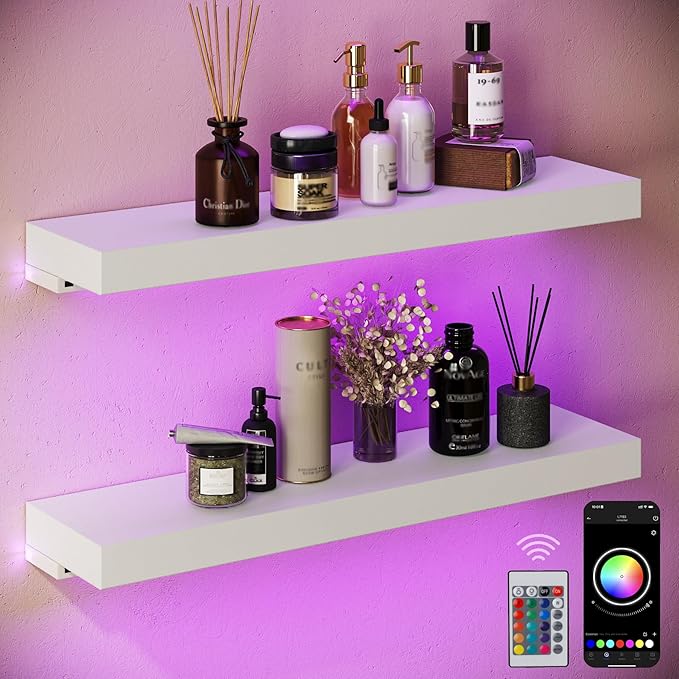 BAMEOS Floating Shelves with RGB LED by BAMEOS