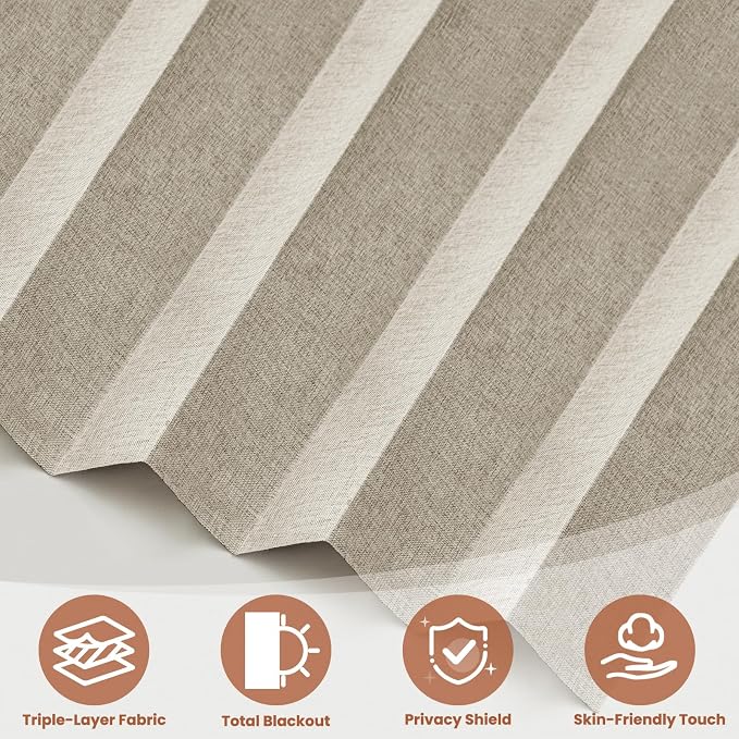 AJAZZ Blackout Accordion Door Curtain 98"x78" Cream White - Image 7