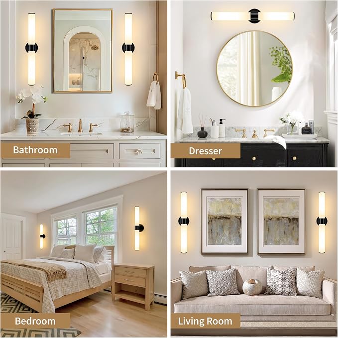 Morauroral Black Battery Operated Wall Sconces Set of 2, Rechargeable Wall - Image 5