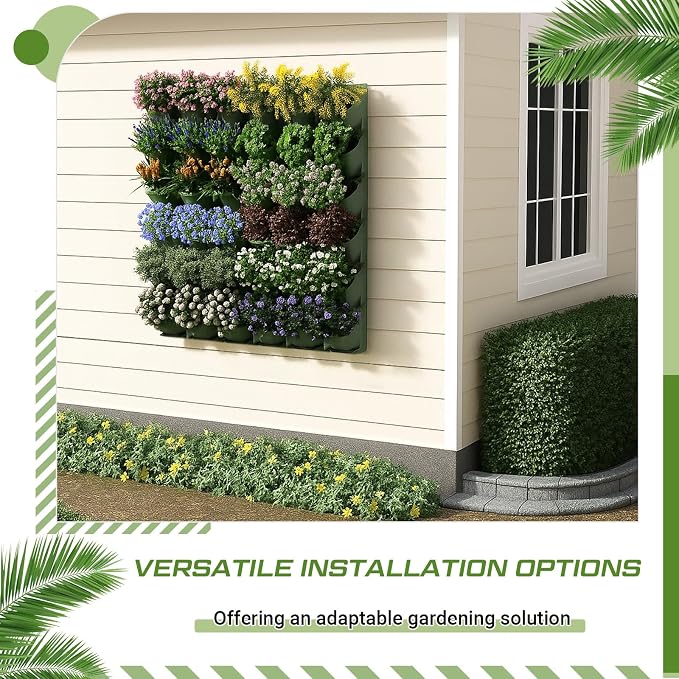 Briwooody 30 Set 60 Pocket Vertical Stackable Wall Planters Kit Outdoor Self - Image 6