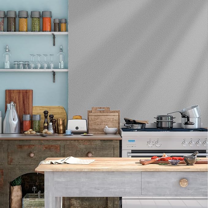 Yancorp 16"x394" Matte Light Gray Contact Papaer Peel and Stick Wallpaper Vinyl - Image 4