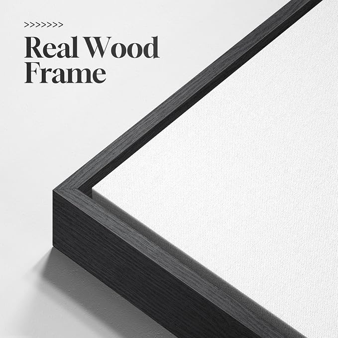 Modern Framed Black and White Abstract Wall Art, Minimalist Elegant Canvas - Image 3