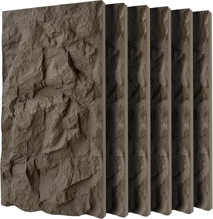3D Faux Stone Wall Panels, Lightweight & Waterproof Accent Marble Rock Skin by Gahowlen