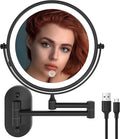 Ruacq Rechargeable Makeup Mirror Matte Black Double Sided Vanity Mirror by Ruacq