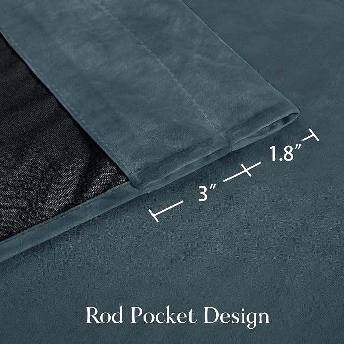 NICETOWN Blue Velvet Curtains 84 inches - Image 7