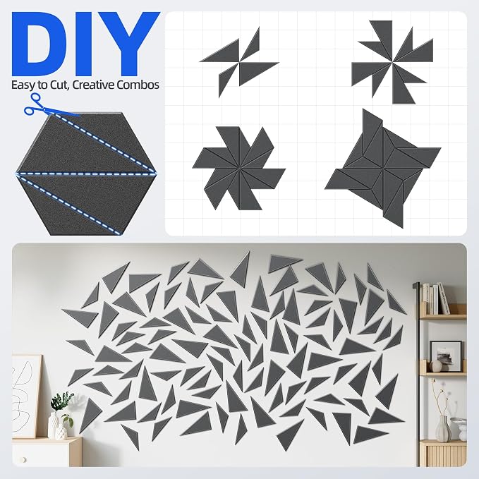 20 Pack Acoustic Panels with Self-Adhesive 12"X10"X0.4" Sound Proof Foam Panels - Image 4