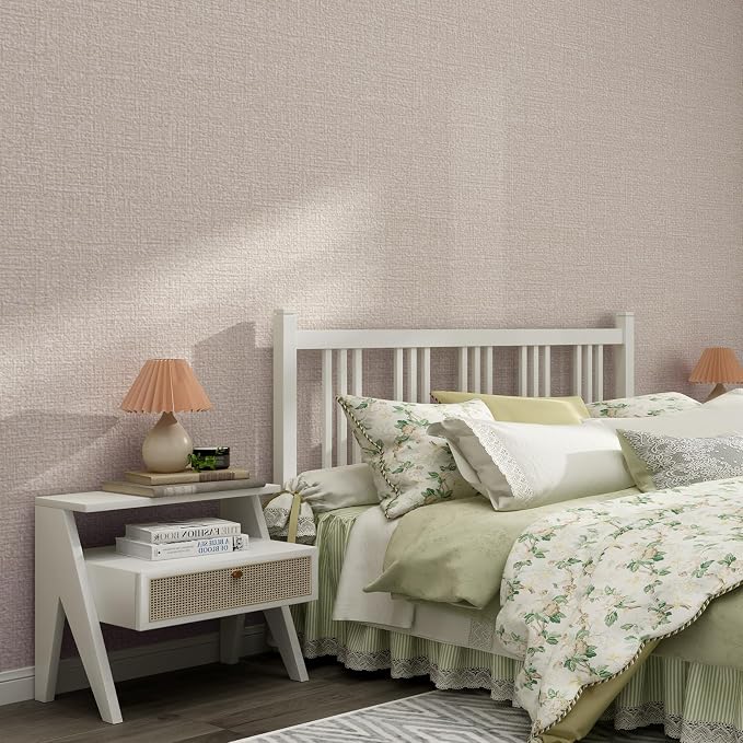 Grasscloth Peel and Stick Wallpaper 20.8"x394" Beige Thick Fabric Textured - Image 8