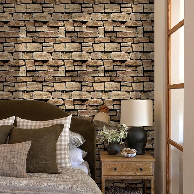 COMSTICKC Peel and Stick Faux Stone Wall Sticker Wall Panels, Not Real Stone - Image 7