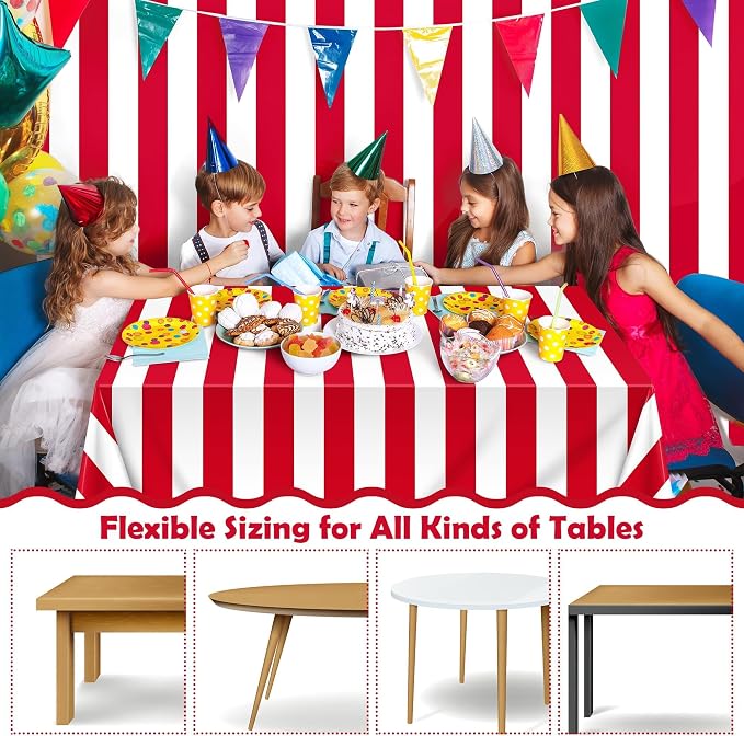 Kochorie 100 Ft x 54 Inch Red & White Striped Tablecloth Roll - Image 5