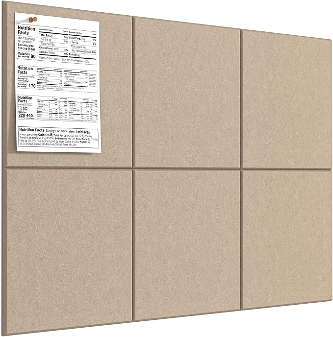 MaxGear Large Cork Board for Wall 36" x 24", Tan Bulletin Board, 6 Pack Felt by MaxGear