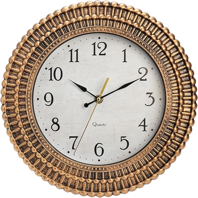 Bekith Wall Clock 12 Inch Silent Non-Ticking Retro Wall Clocks Battery Operated by Bekith