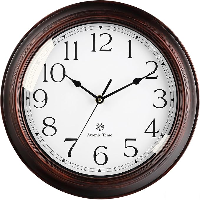 KECYET Atomic Wall Clock 10 Inch, Silent Non-Ticking Vintage Clock Battery by KECYETWALLCLOCK