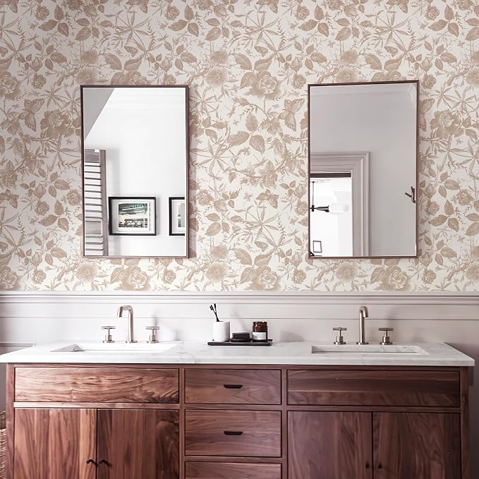 JiffDiff Vintage Peel and Stick Wall Stick，Champagne Wallpaper Rose Removable - Image 7