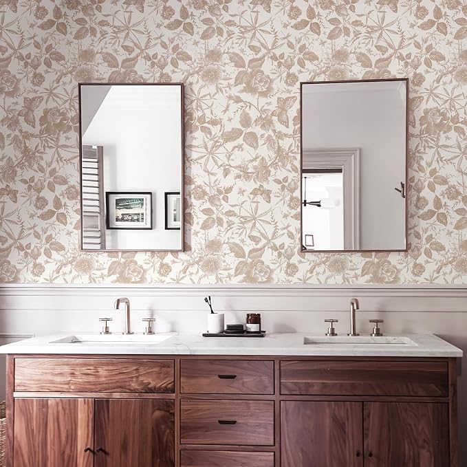 JiffDiff Vintage Peel and Stick Wall Stick，Champagne Wallpaper Rose Removable - Image 7