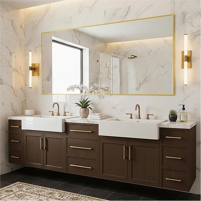 FICTOR Bathroom Vanity Mirror-Gold, 60x36 Inch, Shatterproof & Anti-Rust - Image 6