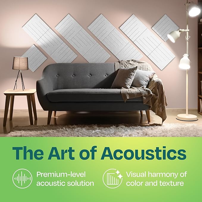 Acoustic Panels 12-Pack Soundproof Wall Panels 12"x12"x0.4" Decorative Sound - Image 2