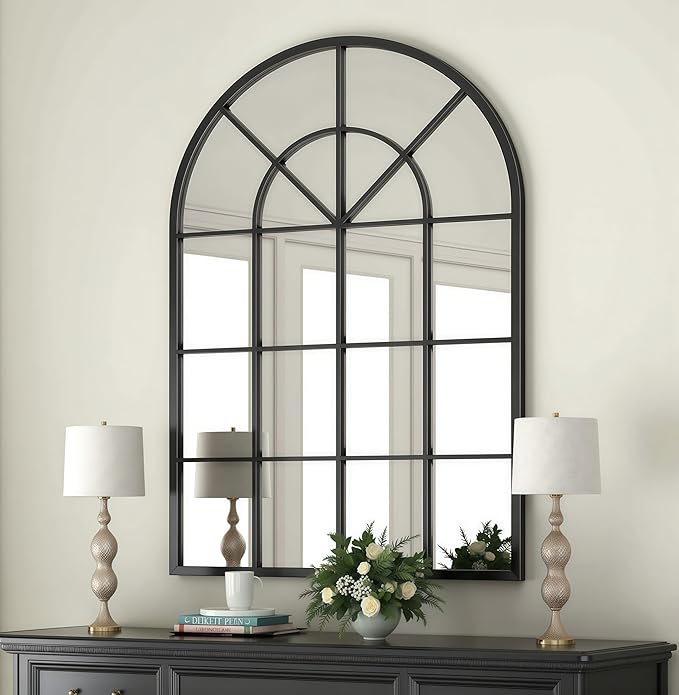 Arch Wall Mirror Mounted Decorative, Arched Window Pane Mirror by YourSpacePerfectlyReflected