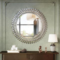 Kelly Miller Jeweled Mirror for Wall, 28 Inch Round Luxury Mirror by KellyMiller