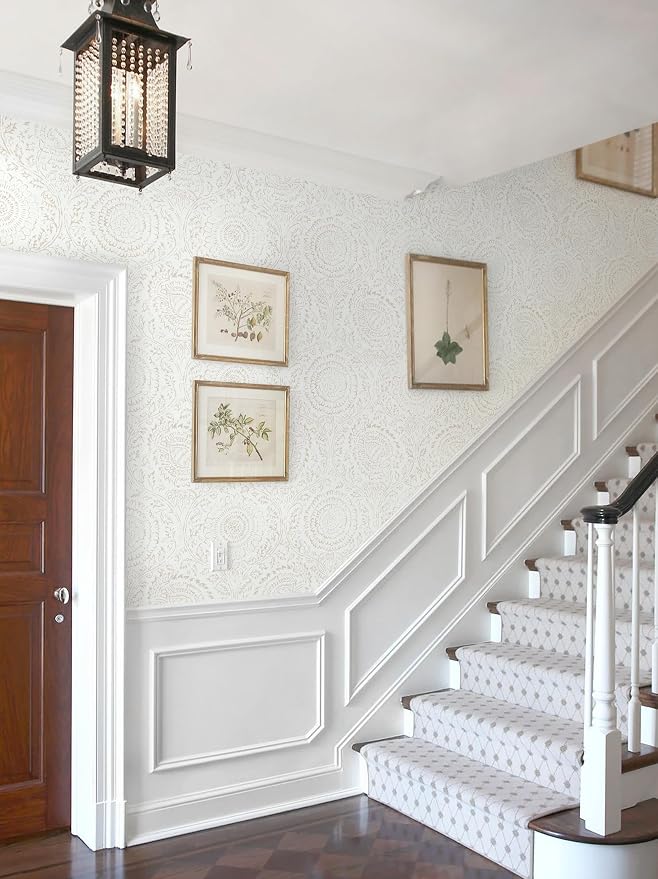 Heroad Boho Peel and Stick Wallpaper Modern Floral Wall Paper Neutral Beige - Image 6