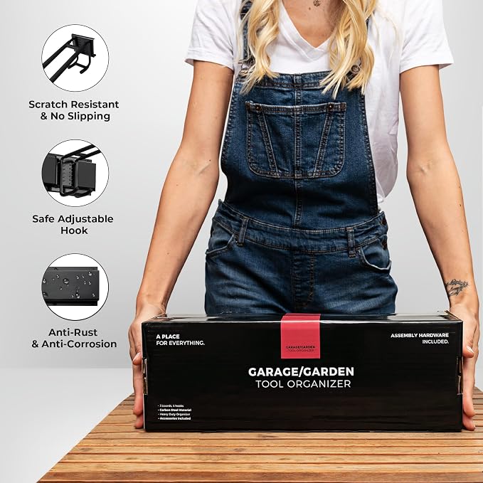 TIDYME Garage Wall Organizer | 48" Heavy-Duty Tool Storage Rack | Adjustable - Image 6