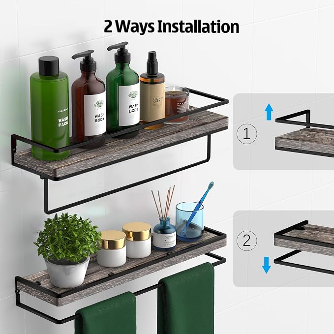 Meangood Floating Shelves Wall Mounted Set of 2, Wall Shelf - Image 4