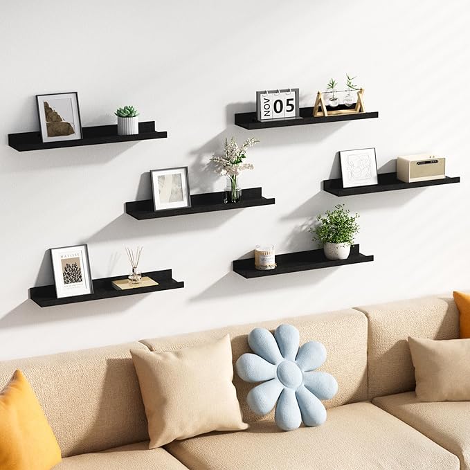 upsimples Floating Shelves for Wall, 23.6 Inch Shelves for Decor Storage Set of - Image 5